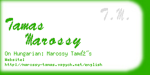 tamas marossy business card